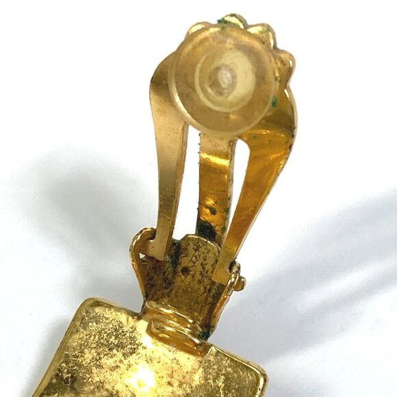 HERMES Cloisonne Email/Accessories Vintage/Earrings Gold Plated Red x Gold - Picture 2 of 9